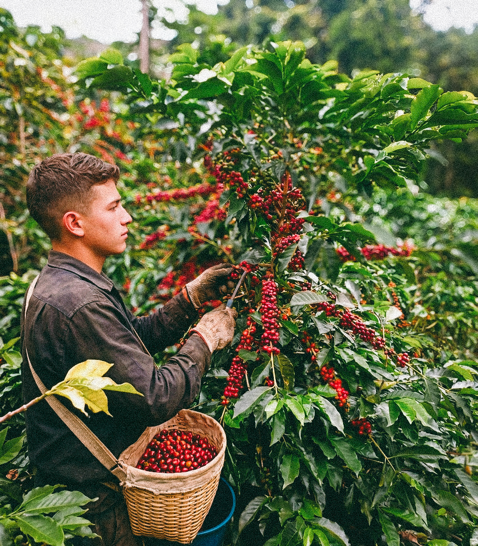 Cosecha de café en Finca El Progreso